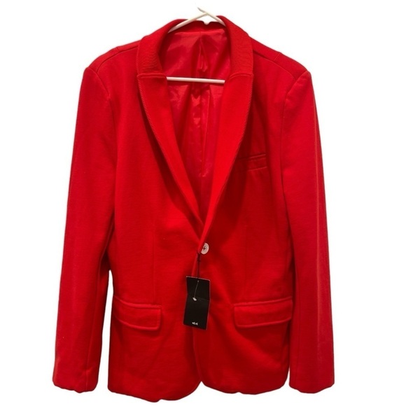 Soho Collection Red Cotton Blend Blazer.Size 48=M - Picture 6 of 16